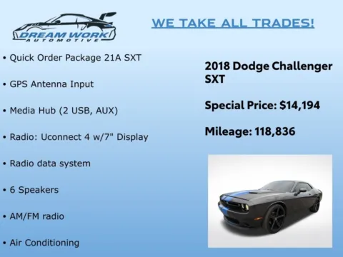 Photos of 2018 Dodge Challenger SXT for sale in Charlotte, NC at Dream Work Automotive