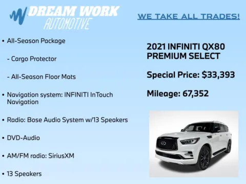 Photos of 2021 INFINITI QX80 Premium Select for sale in Charlotte, NC at Dream Work Automotive