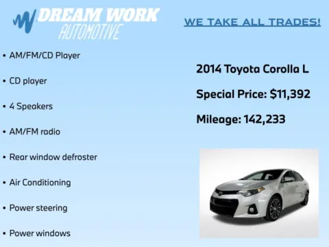 Photos of 2014 Toyota Corolla L for sale in Charlotte, NC at Dream Work Automotive