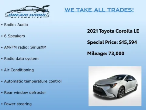 Photos of 2021 Toyota Corolla LE for sale in Charlotte, NC at Dream Work Automotive