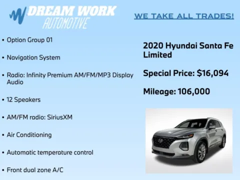 Photos of 2020 Hyundai Santa Fe Limited for sale in Charlotte, NC at Dream Work Automotive