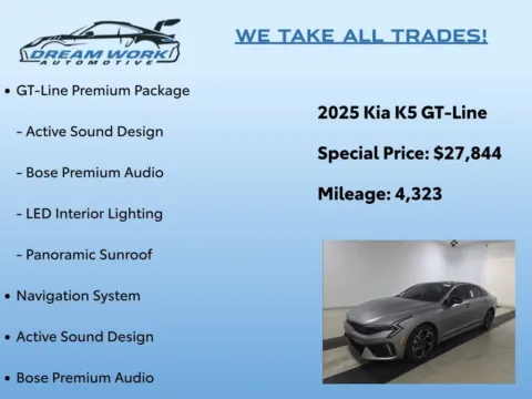 Photos of 2025 Kia K5 GT-Line for sale in Charlotte, NC at Dream Work Automotive