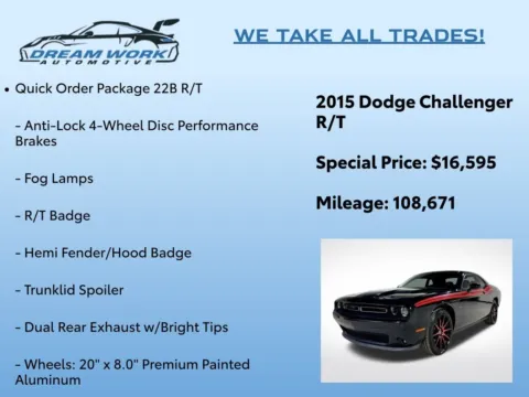 Photos of 2015 Dodge Challenger R/T for sale in Charlotte, NC at Dream Work Automotive