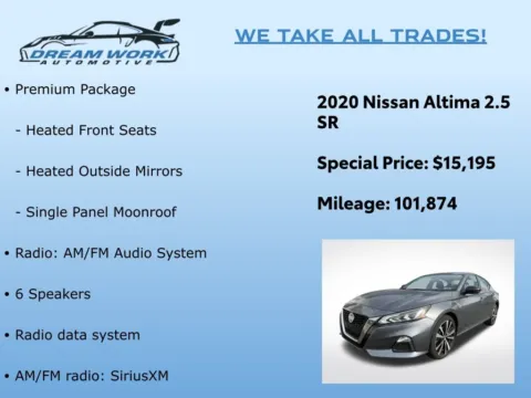 Photos of 2020 Nissan Altima 2.5 SR for sale in Charlotte, NC at Dream Work Automotive