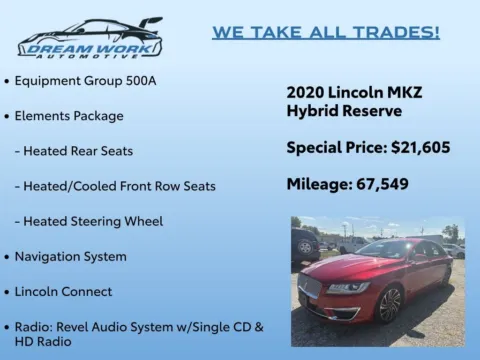 Photos of 2020 Lincoln MKZ Hybrid Reserve for sale in Charlotte, NC at Dream Work Automotive