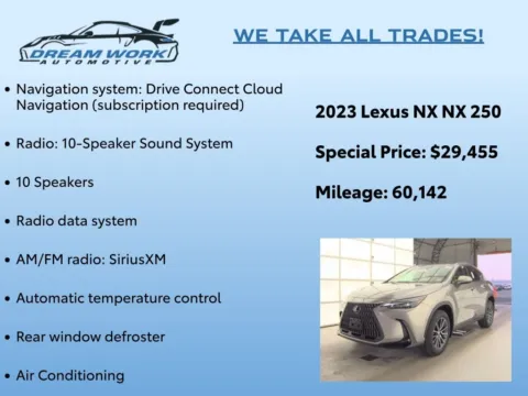 Photos of 2023 Lexus NX 250 Base for sale in Charlotte, NC at Dream Work Automotive