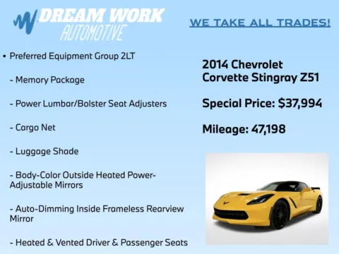 Photos of 2014 Chevrolet Corvette Stingray Z51 for sale in Charlotte, NC at Dream Work Automotive