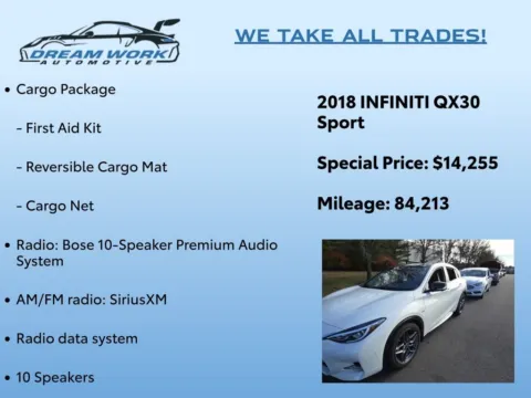 Photos of 2018 INFINITI QX30 Sport for sale in Charlotte, NC at Dream Work Automotive