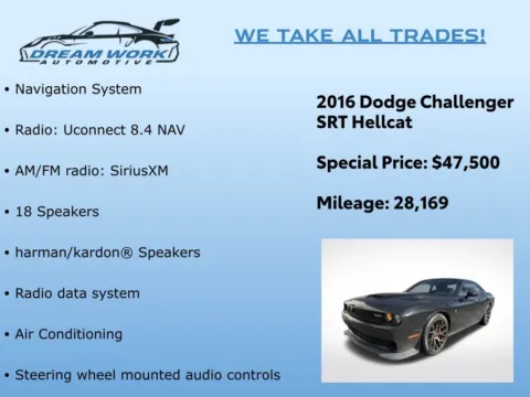 Photos of 2016 Dodge Challenger SRT Hellcat for sale in Charlotte, NC at Dream Work Automotive