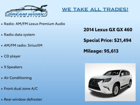 Photos of 2014 Lexus GX 460 for sale in Charlotte, NC at Dream Work Automotive