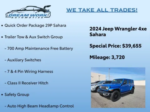 Photos of 2024 Jeep Wrangler Sahara 4xe for sale in Charlotte, NC at Dream Work Automotive