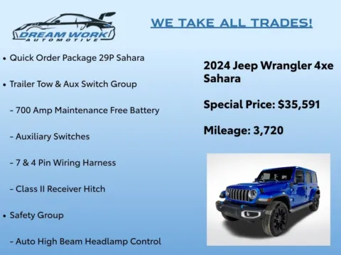 Photos of 2024 Jeep Wrangler Sahara 4xe for sale in Charlotte, NC at Dream Work Automotive