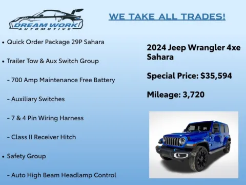 Photos of 2024 Jeep Wrangler Sahara 4xe for sale in Charlotte, NC at Dream Work Automotive