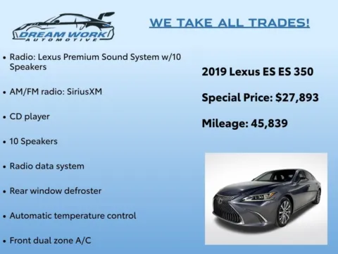Photos of 2019 Lexus ES 350 for sale in Charlotte, NC at Dream Work Automotive