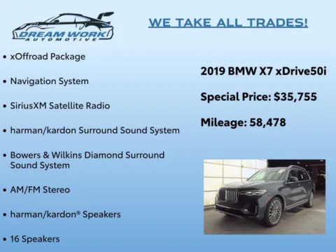 Photos of 2019 BMW X7 xDrive50i for sale in Charlotte, NC at Dream Work Automotive
