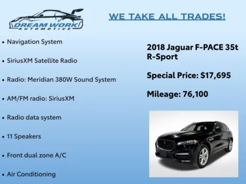 Photos of 2018 Jaguar F-PACE 35t R-Sport for sale in Charlotte, NC at Dream Work Automotive