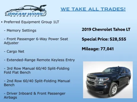 Photos of 2019 Chevrolet Tahoe LT for sale in Charlotte, NC at Dream Work Automotive