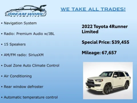 Photos of 2022 Toyota 4Runner Limited for sale in Charlotte, NC at Dream Work Automotive