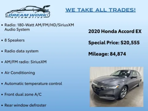 Photos of 2020 Honda Accord EX for sale in Charlotte, NC at Dream Work Automotive