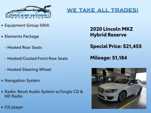 Photos of 2020 Lincoln MKZ Hybrid Reserve for sale in Charlotte, NC at Dream Work Automotive
