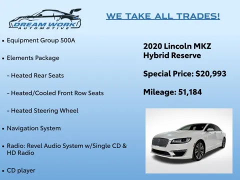 Photos of 2020 Lincoln MKZ Hybrid Reserve for sale in Charlotte, NC at Dream Work Automotive