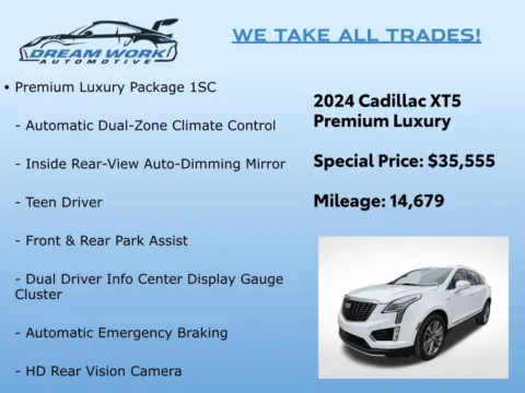 Photos of 2024 Cadillac XT5 Premium Luxury for sale in Charlotte, NC at Dream Work Automotive