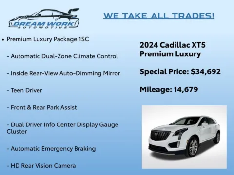 Photos of 2024 Cadillac XT5 Premium Luxury for sale in Charlotte, NC at Dream Work Automotive