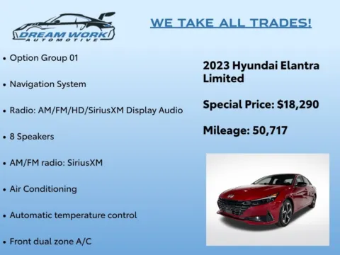 Photos of 2023 Hyundai Elantra Limited for sale in Charlotte, NC at Dream Work Automotive