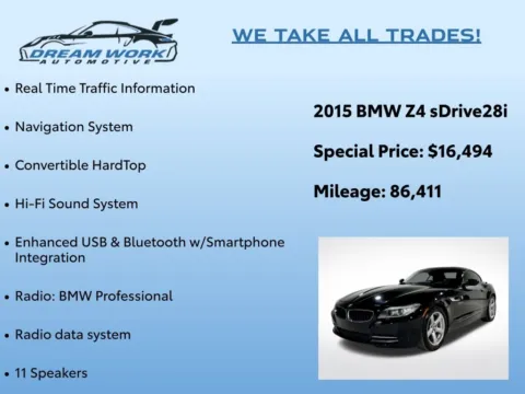 Photos of 2015 BMW Z4 sDrive28i for sale in Charlotte, NC at Dream Work Automotive