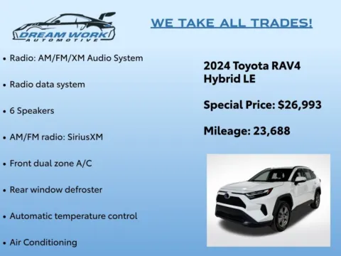 Photos of 2024 Toyota RAV4 Hybrid LE for sale in Charlotte, NC at Dream Work Automotive