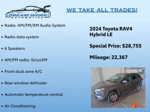 Photos of 2024 Toyota RAV4 Hybrid LE for sale in Charlotte, NC at Dream Work Automotive
