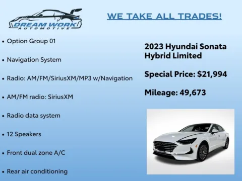 Photos of 2023 Hyundai Sonata Hybrid Limited for sale in Charlotte, NC at Dream Work Automotive