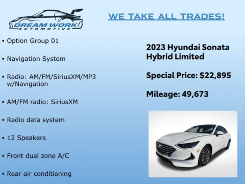 Photos of 2023 Hyundai Sonata Hybrid Limited for sale in Charlotte, NC at Dream Work Automotive