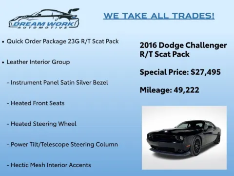 Photos of 2016 Dodge Challenger R/T Scat Pack for sale in Charlotte, NC at Dream Work Automotive