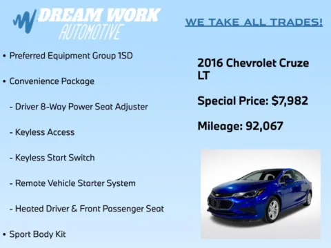 Photos of 2016 Chevrolet Cruze LT for sale in Charlotte, NC at Dream Work Automotive