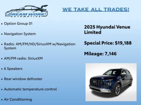 Photos of 2025 Hyundai Venue Limited for sale in Charlotte, NC at Dream Work Automotive