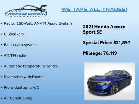 Photos of 2021 Honda Accord Sport Special Edition for sale in Charlotte, NC at Dream Work Automotive