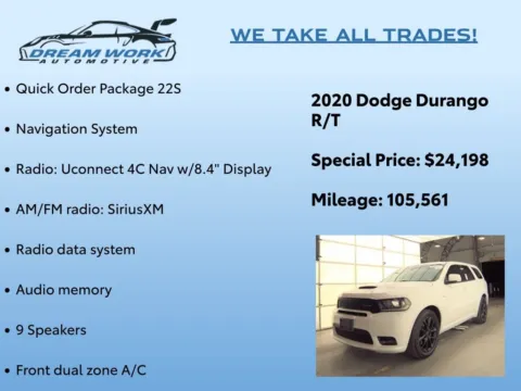Photos of 2020 Dodge Durango R/T for sale in Charlotte, NC at Dream Work Automotive