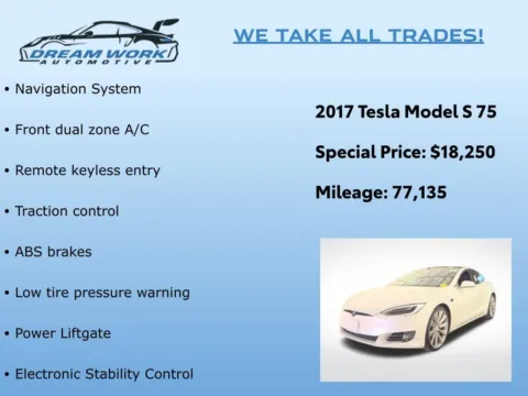 Photos of 2017 Tesla Model S 75 for sale in Charlotte, NC at Dream Work Automotive