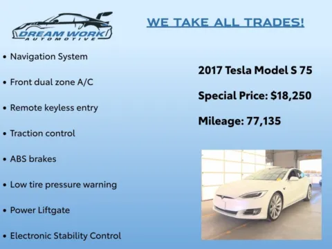 Photos of 2017 Tesla Model S 75 for sale in Charlotte, NC at Dream Work Automotive