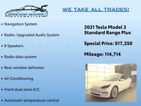 Photos of 2021 Tesla Model 3 Standard Range Plus for sale in Charlotte, NC at Dream Work Automotive