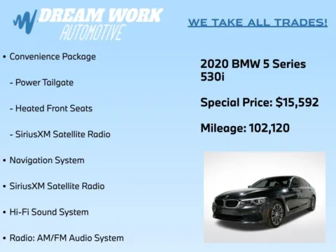Photos of 2020 BMW 5 Series 530i for sale in Charlotte, NC at Dream Work Automotive