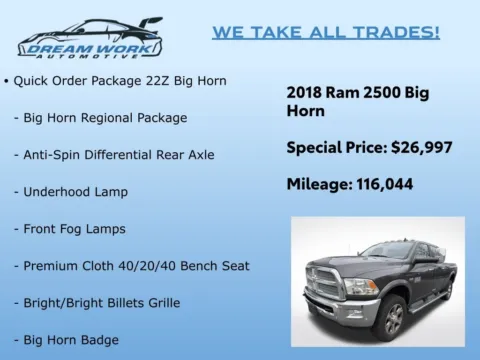 Photos of 2018 Ram 2500 Big Horn for sale in Charlotte, NC at Dream Work Automotive
