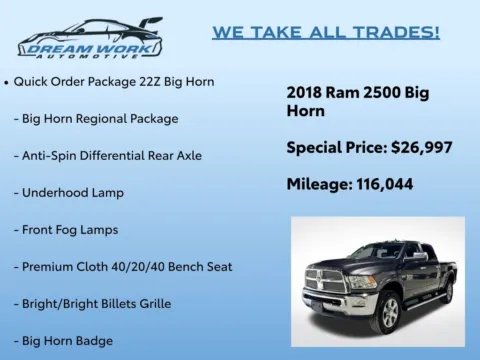Photos of 2018 Ram 2500 Big Horn for sale in Charlotte, NC at Dream Work Automotive