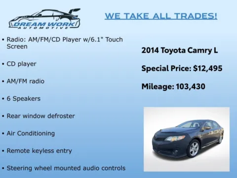 Photos of 2014 Toyota Camry L for sale in Charlotte, NC at Dream Work Automotive