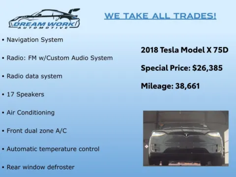 Photos of 2018 Tesla Model X 75D for sale in Charlotte, NC at Dream Work Automotive