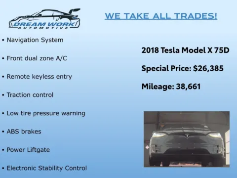 Photos of 2018 Tesla Model X 75D for sale in Charlotte, NC at Dream Work Automotive