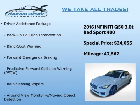 Photos of 2016 INFINITI Q50 Red Sport 400 for sale in Charlotte, NC at Dream Work Automotive