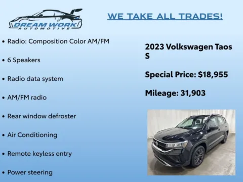 Photos of 2023 Volkswagen Taos 1.5T S for sale in Charlotte, NC at Dream Work Automotive