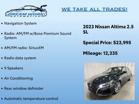 Photos of 2023 Nissan Altima 2.5 SL for sale in Charlotte, NC at Dream Work Automotive